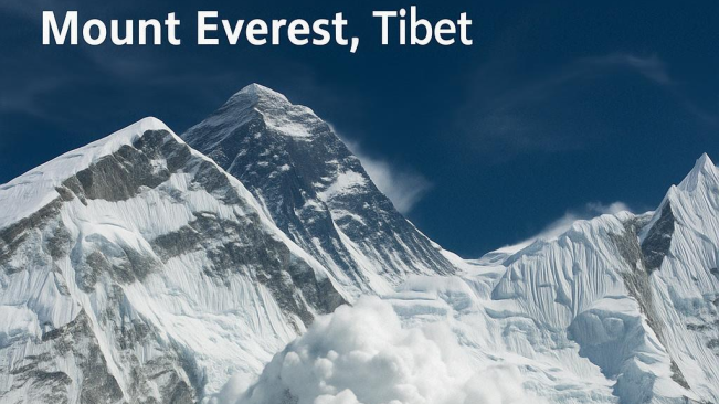 Ilustrasi Gunung Everest sisi Tibet. (copilot-ftnews)